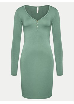 Hunkemöller Koszula nocna Henley 205025 Zielony Slim Fit ze sklepu MODIVO w kategorii Koszule nocne - zdjęcie 182752101
