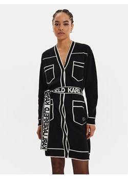 KARL LAGERFELD Kardigan 240W2020 Czarny Regular Fit ze sklepu MODIVO w kategorii Swetry damskie - zdjęcie 182752300