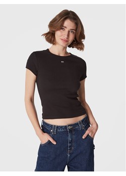 Tommy Jeans T-Shirt Essential DW0DW14876 Czarny Slim Fit ze sklepu MODIVO w kategorii Bluzki damskie - zdjęcie 182752372
