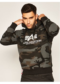 Alpha Industries Bluza Basic 178312C Zielony Regular Fit ze sklepu MODIVO w kategorii Bluzy męskie - zdjęcie 182752483