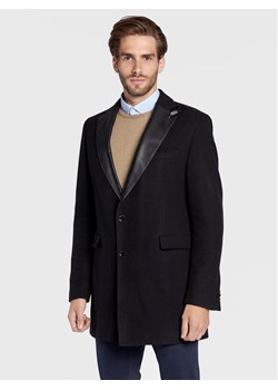 CG - CLUB of GENTS Płaszcz wełniany Piper-K 254001-001 Czarny Slim Fit ze sklepu MODIVO w kategorii Płaszcze męskie - zdjęcie 182752491