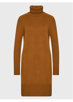 Ecoalf Sukienka dzianinowa Thea GADRTHEAD6320WW22 Brązowy Regular Fit ze sklepu MODIVO w kategorii Sukienki - zdjęcie 182752591