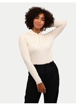 Kaffe Sweter Flora 10508952 Beżowy Slim Fit ze sklepu MODIVO w kategorii Swetry damskie - zdjęcie 182752980