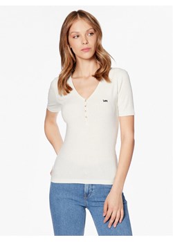 Lee T-Shirt L44KIPNQ 112333722 Écru Regular Fit ze sklepu MODIVO w kategorii Bluzki damskie - zdjęcie 182753203