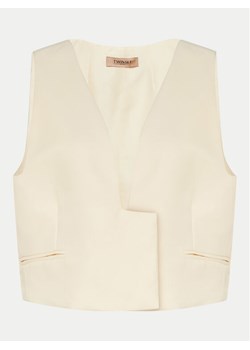 TWINSET Kamizelka garniturowa 241TT2100 Écru Slim Fit ze sklepu MODIVO w kategorii Kamizelki damskie - zdjęcie 182753394