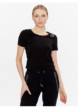 EA7 Emporio Armani T-Shirt 8NTT50 TJFKZ 0200 Czarny Regular Fit ze sklepu MODIVO w kategorii Bluzki damskie - zdjęcie 182753532