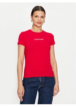 Guess Jeans T-Shirt W4YI01 J1314 Czerwony Slim Fit ze sklepu MODIVO w kategorii Bluzki damskie - zdjęcie 182753551