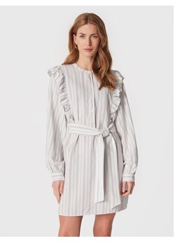Tommy Hilfiger Sukienka koszulowa Stripe Short Frill WW0WW37587 Biały Regular Fit ze sklepu MODIVO w kategorii Sukienki - zdjęcie 182753843