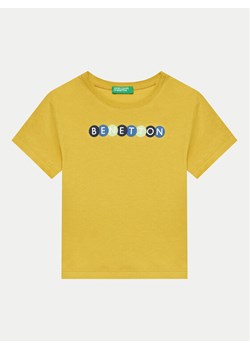United Colors Of Benetton T-Shirt 3I1XG10EH Beżowy Regular Fit ze sklepu MODIVO w kategorii T-shirty chłopięce - zdjęcie 182754272