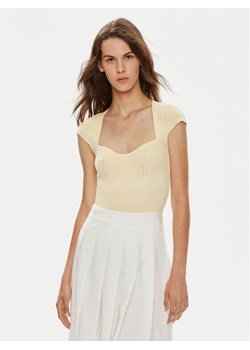 Gina Tricot Bluzka 22212 Żółty Slim Fit ze sklepu MODIVO w kategorii Bluzki damskie - zdjęcie 182754293