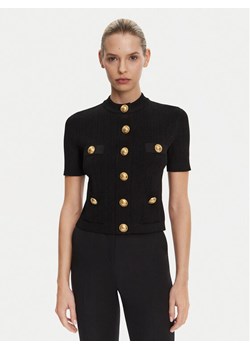 Balmain Kardigan DF1KL023KB07 Czarny Regular Fit ze sklepu MODIVO w kategorii Swetry damskie - zdjęcie 182754451