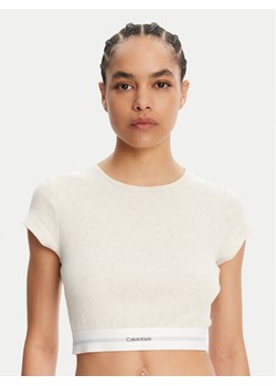 Calvin Klein Underwear T-Shirt LV00QS7349 Beżowy Slim Fit ze sklepu MODIVO w kategorii Bluzki damskie - zdjęcie 182754760
