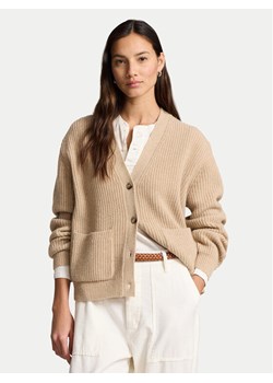 Polo Ralph Lauren Kardigan 211944515001 Beżowy Relaxed Fit ze sklepu MODIVO w kategorii Swetry damskie - zdjęcie 182755251