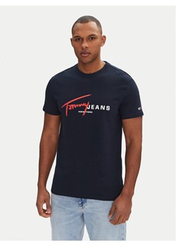 Tommy Jeans T-Shirt Signature Dna DM0DM20817 Granatowy Regular Fit ze sklepu MODIVO w kategorii T-shirty męskie - zdjęcie 182756652