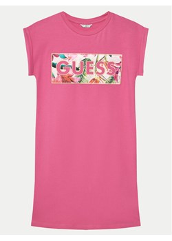Guess Sukienka codzienna J5GK06 KAE24 Różowy Regular Fit ze sklepu MODIVO w kategorii Sukienki dziewczęce - zdjęcie 182756793