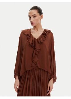 ViCOLO Bluzka TD0019 Brązowy Oversize ze sklepu MODIVO w kategorii Bluzki damskie - zdjęcie 182756882