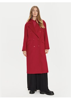 TWINSET Płaszcz wełniany 242TT2203 Czerwony Loose Fit ze sklepu MODIVO w kategorii Płaszcze damskie - zdjęcie 182756884