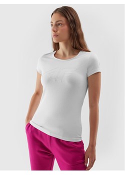 4F T-Shirt 4FAW23TTSHF0907 Biały Slim Fit ze sklepu MODIVO w kategorii Bluzki damskie - zdjęcie 182757644