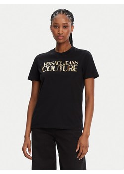 Versace Jeans Couture T-Shirt 78HAHE02 Czarny Regular Fit ze sklepu MODIVO w kategorii Bluzki damskie - zdjęcie 182757954