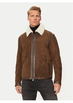 Boss Kurtka skórzana C-Montel 50524458 Brązowy Regular Fit ze sklepu MODIVO w kategorii Kurtki męskie - zdjęcie 182758060