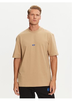 Hugo T-Shirt Nieros 50509991 Beżowy Regular Fit ze sklepu MODIVO w kategorii T-shirty męskie - zdjęcie 182758100