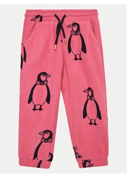 Mini Rodini Spodnie dresowe Penguin 1100009228 Różowy Regular Fit ze sklepu MODIVO w kategorii Spodnie dziewczęce - zdjęcie 182758112