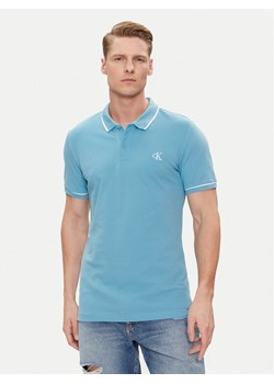 Calvin Klein Jeans Polo J30J315603 Niebieski Slim Fit ze sklepu MODIVO w kategorii T-shirty męskie - zdjęcie 182758283