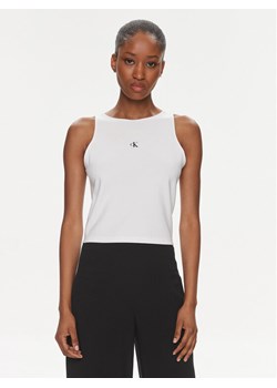 Calvin Klein Jeans Top Archival J20J223107 Biały Slim Fit ze sklepu MODIVO w kategorii Bluzki damskie - zdjęcie 182758594
