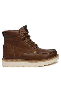 Jack&Jones Trapery Jfwarchway Pu Moc Boot Lace-Up Boots 12257971 Brązowy ze sklepu MODIVO w kategorii Buty zimowe męskie - zdjęcie 182758822