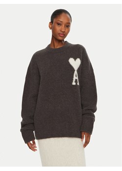 AMI PARIS Sweter UKS025.KN0032 Szary Regular Fit ze sklepu MODIVO w kategorii Swetry damskie - zdjęcie 182758852