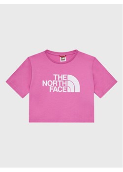 The North Face T-Shirt Crop Easy NF0A83EU Różowy Regular Fit ze sklepu MODIVO w kategorii Bluzki dziewczęce - zdjęcie 182759472