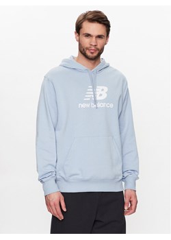 New Balance Bluza MT31537 Błękitny Relaxed Fit ze sklepu MODIVO w kategorii Bluzy męskie - zdjęcie 182759580