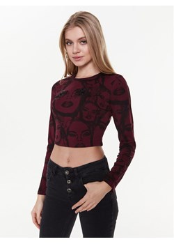 Guess Bluzka W3RI58 KA0Q3 Bordowy Slim Fit ze sklepu MODIVO w kategorii Bluzki damskie - zdjęcie 182760141