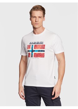Napapijri T-Shirt S-Guiro NP0A4H22 Biały Regular Fit ze sklepu MODIVO w kategorii T-shirty męskie - zdjęcie 182760274