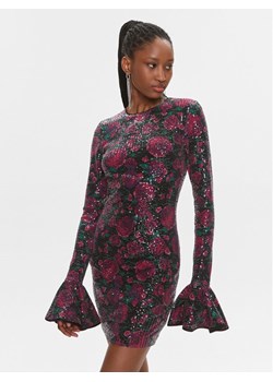 ROTATE Sukienka koktajlowa 112353 Różowy Slim Fit ze sklepu MODIVO w kategorii Sukienki - zdjęcie 182760393