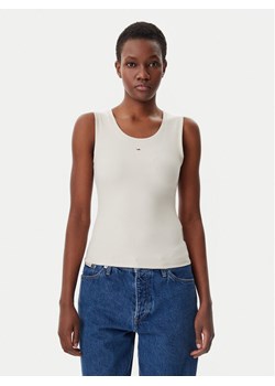 Tommy Jeans Top Essential DW0DW20673 Beżowy Slim Fit ze sklepu MODIVO w kategorii Bluzki damskie - zdjęcie 182760663