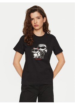 KARL LAGERFELD T-Shirt A1W17129 Czarny Regular Fit ze sklepu MODIVO w kategorii Bluzki damskie - zdjęcie 182760881