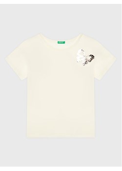United Colors Of Benetton T-Shirt 3096C10AS Écru Regular Fit - id: 0000301771654 - marki United Colors Of Benetton - 182761060 United Colors Of Benetton T-Shirt 3096C10AS Écru Regular Fit ze sklepu MODIVO w kategorii Bluzki dziewczęce - zdjęcie 182761060
