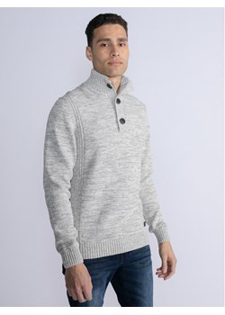 Petrol Industries Sweter M-3030-KWC206 Szary Regular Fit ze sklepu MODIVO w kategorii Swetry męskie - zdjęcie 182761271
