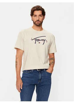 Tommy Jeans T-Shirt Signature Twist DM0DM19683 Beżowy Regular Fit ze sklepu MODIVO w kategorii T-shirty męskie - zdjęcie 182761341