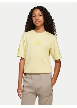 adidas T-Shirt Z.N.E. JD0015 Żółty Loose Fit ze sklepu MODIVO w kategorii Bluzki dziewczęce - zdjęcie 182761464