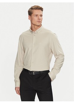 Calvin Klein Koszula Pique Jersey Shirt K10K113311 Beżowy Regular Fit ze sklepu MODIVO w kategorii Koszule męskie - zdjęcie 182761863