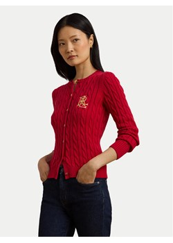 LAUREN RALPH LAUREN Kardigan 200932225008 Czerwony Regular Fit ze sklepu MODIVO w kategorii Swetry damskie - zdjęcie 182762134