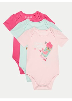 Guess Komplet 3 par body S4GG14 K6YW4 Kolorowy Regular Fit ze sklepu MODIVO w kategorii Body niemowlęce - zdjęcie 182762450