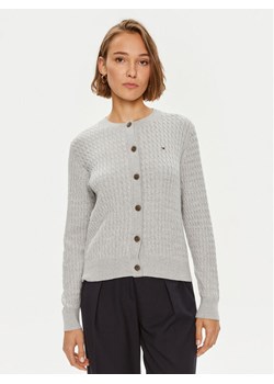 Tommy Hilfiger Kardigan WW0WW43329 Szary Regular Fit ze sklepu MODIVO w kategorii Swetry damskie - zdjęcie 182762730