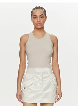 Calvin Klein Top K20K206554 Beżowy Slim Fit ze sklepu MODIVO w kategorii Bluzki damskie - zdjęcie 182763311