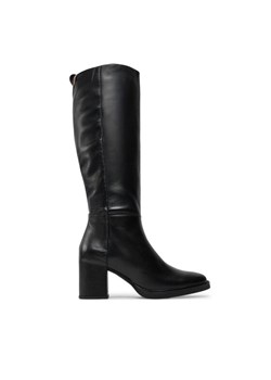 Tommy Hilfiger Kozaki Long Boot Mid Wrapped Lthr Heel FW0FW08099 Czarny ze sklepu MODIVO w kategorii Kozaki damskie - zdjęcie 182763652