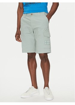 Napapijri Szorty materiałowe N-Horton NP0A4HOS Zielony Regular Fit ze sklepu MODIVO w kategorii Spodenki męskie - zdjęcie 182763980