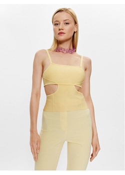 Patrizia Pepe Top 2K0172/K095-Y433 Żółty Slim Fit ze sklepu MODIVO w kategorii Bluzki damskie - zdjęcie 182764171