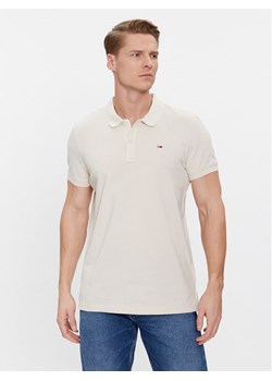 Tommy Jeans Polo DM0DM18312 Beżowy Slim Fit ze sklepu MODIVO w kategorii T-shirty męskie - zdjęcie 182764564